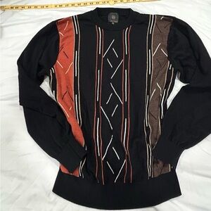 Vintage F/X Fusion Sweater Men’s Medium 90s Abstract Knit Cotton Acrylic